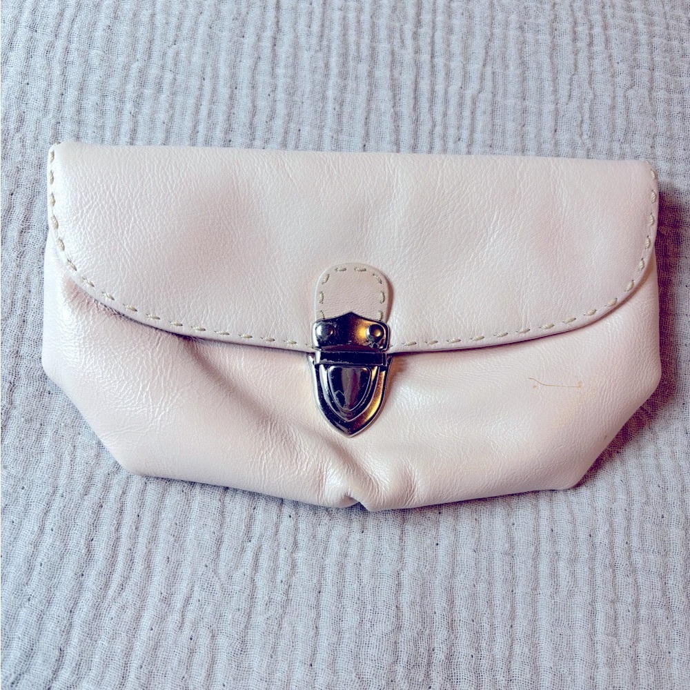 Elegant Light Pink Clutch Bag in genuine leather